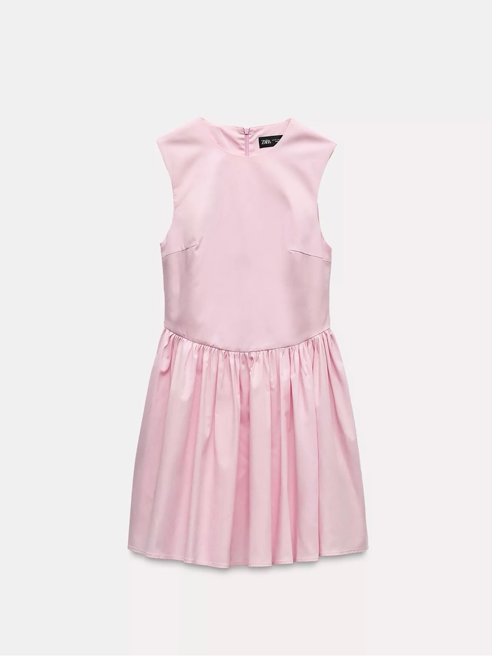 NWT ZARA Light Pink Sleeveless Mini Dress Sz S ADORABLE BUBBLE HEM SKIRT CHIC